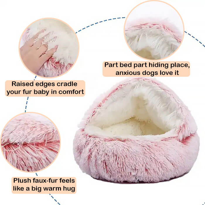 Calming Dog Bed Cave "Snuggle Sphere"